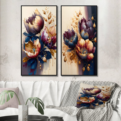 «Night Shade Tulip Design», 2 pièces sur toile