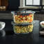 Rubbermaid Brilliance Glass Food Storage Containers with Lids, 4.7 Cup, 3 Pack (6 Pieces Total)