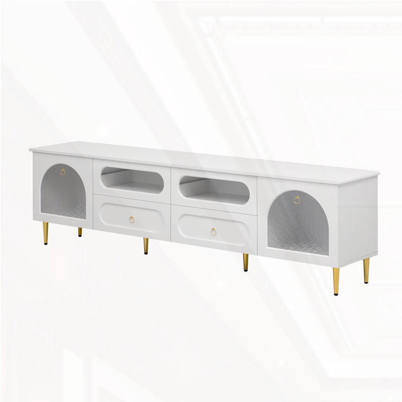 78.8" Retro TV Stand, White