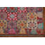 Tapis rouge / bleu / jaune en laine noué à la main de conception unique 5 pi 9 po x 8 pi 1 po New Age
