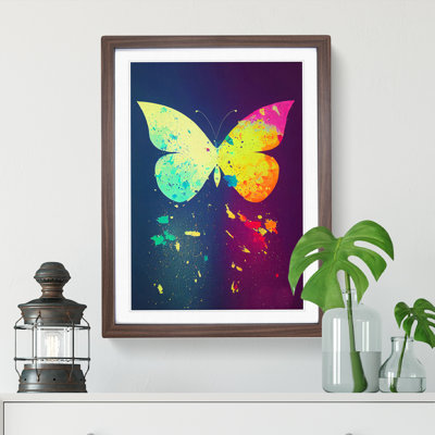 Paint Splash Butterfly No.2 Abstract - Framed Print