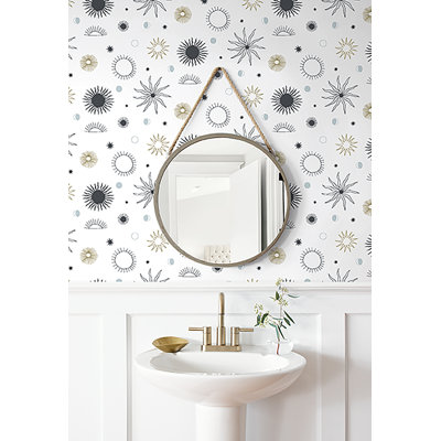 Elana Gabrielle Sun Phases Geometric 18' L x 20.5" W Peel and Stick Wallpaper Roll