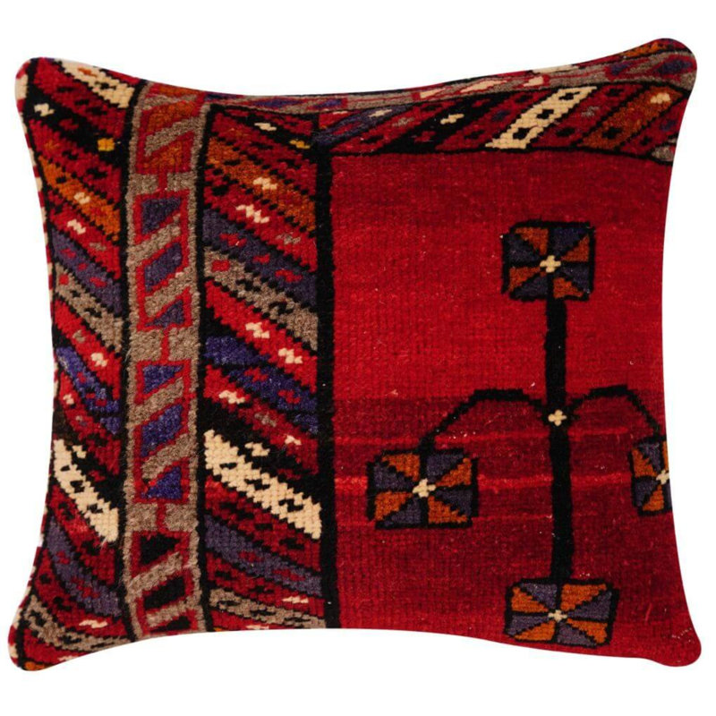 100% Wool Throw Square Pillow Cover & Insert