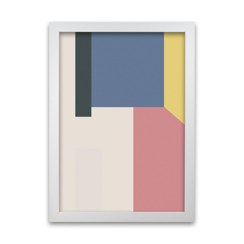 Abstract Multicolour Original - Print, White Frame, 42cm H x 30cm W x 3cm D