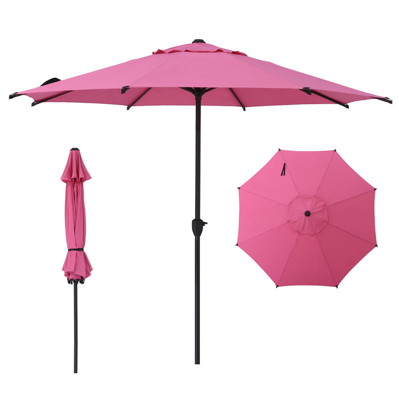 Parasol de marché à manivelle Lyon, L 108 po x P 108 po, Rose