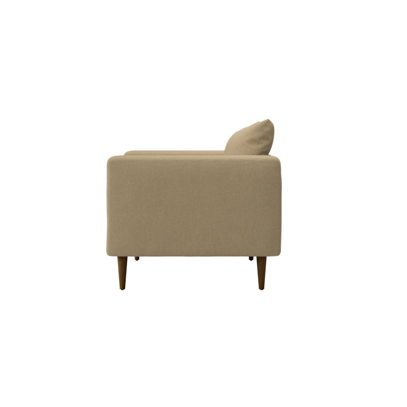Fauteuil club Essential, Mélange de sable et de chanvre, Marron foncé