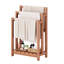 Porte-serviettes sur pied pour salle de bain, échelle à couvertures à 3 niveaux en HIPS, étagère de séchage au sol avec rangement inférieur, barre porte-serviettes de 91 cm de haut pour spa, piscine, chambre, teck-136978251