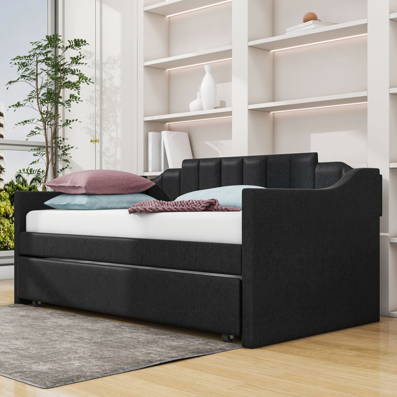 Berk Upholstered Daybed, Black