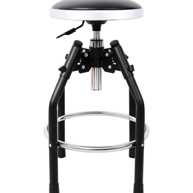 Tabouret de travail robuste pivotant à 360 °, siège de 13,7 pouces, hauteur réglable de 29 33,6 po, capacité de 330 livres, repose-pieds, rotation hydraulique noire, toucher doux