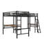 Lit mezzanine simple en forme de L en métal avec structure en acier pour bureau double et accès pour échelle double