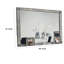 Miroir de commode Laine, cadre à garniture en cristal, bois massif gris de 46 pouces