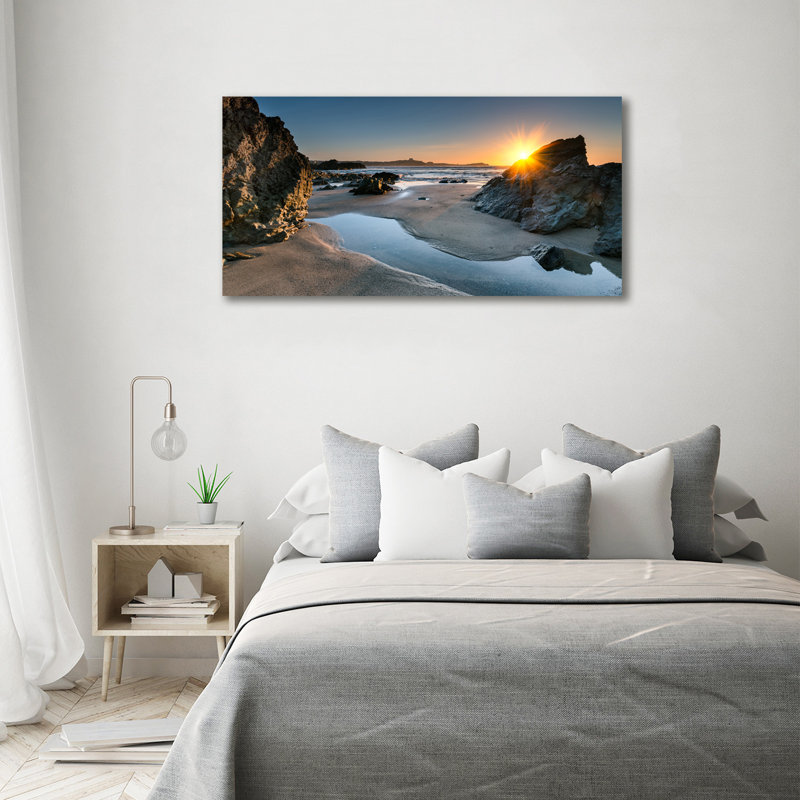Rocks On Canvas The Beach - No Frame Print on Canvas