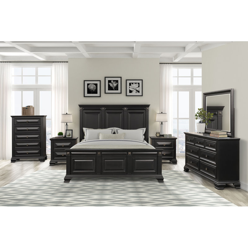 Ensemble de chambre standard 6 pièces Québec, Très grand, Noir rétro