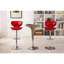 Rouge avec base en métal - Base pivotante réglable au design élégant et fonctionnel, avec 2 sièges rembourrés pour un confort accru-136493164