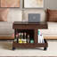 Petite table basse avec roulettes, bureau rotatif à 360 °, table d'appoint multifonctionnelle avec rangement, table de chevet mobile pour le salon et la chambre à coucher