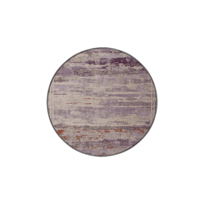 Tapis gris lavable à la machine, Rond 8 pi