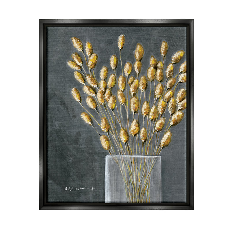 "Grain Botanicals Country Arrangement", art mural sur toile par Stephanie Workman Marrott, Cadre flottant noir de jais