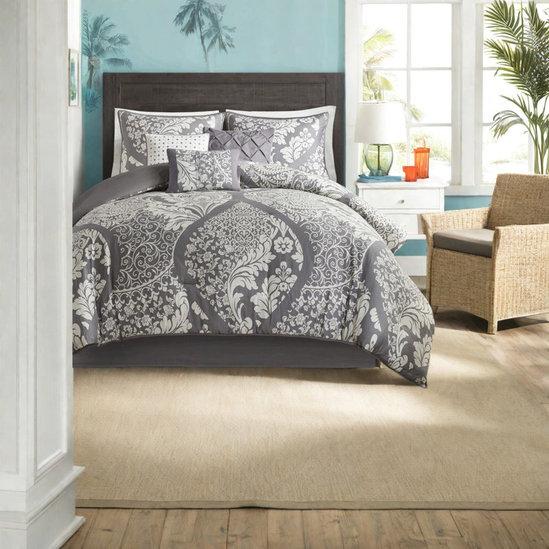 Confort luxueux: ensemble de literie en coton gris pour la décoration intérieure