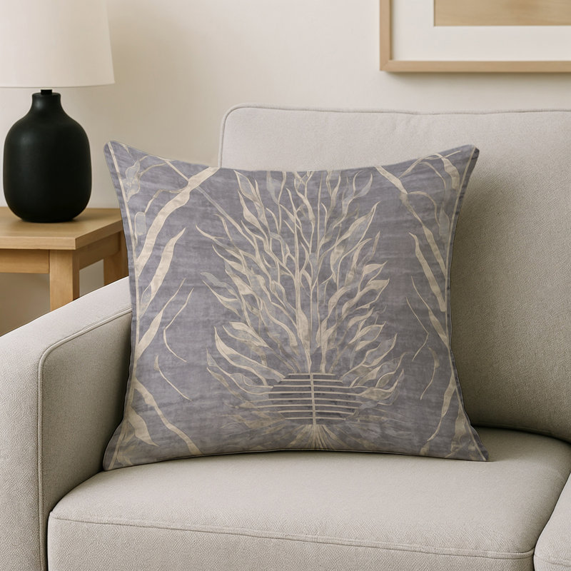 Coussin décoratif intérieur et extérieur Modern, Rose abstrait 3, Carré 16 po