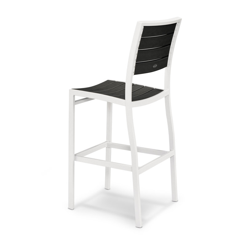 Chaise d'appoint de bar POLYWOOD Euro, Blanc, Noir