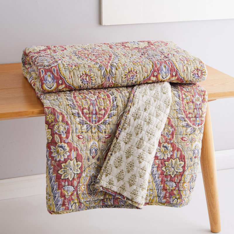 Emel Red Quilted Throw