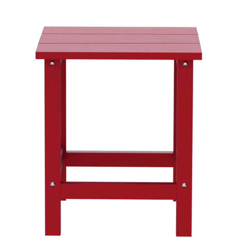 All Weather Adirondack Outdoor Hdpe Side Table, Red