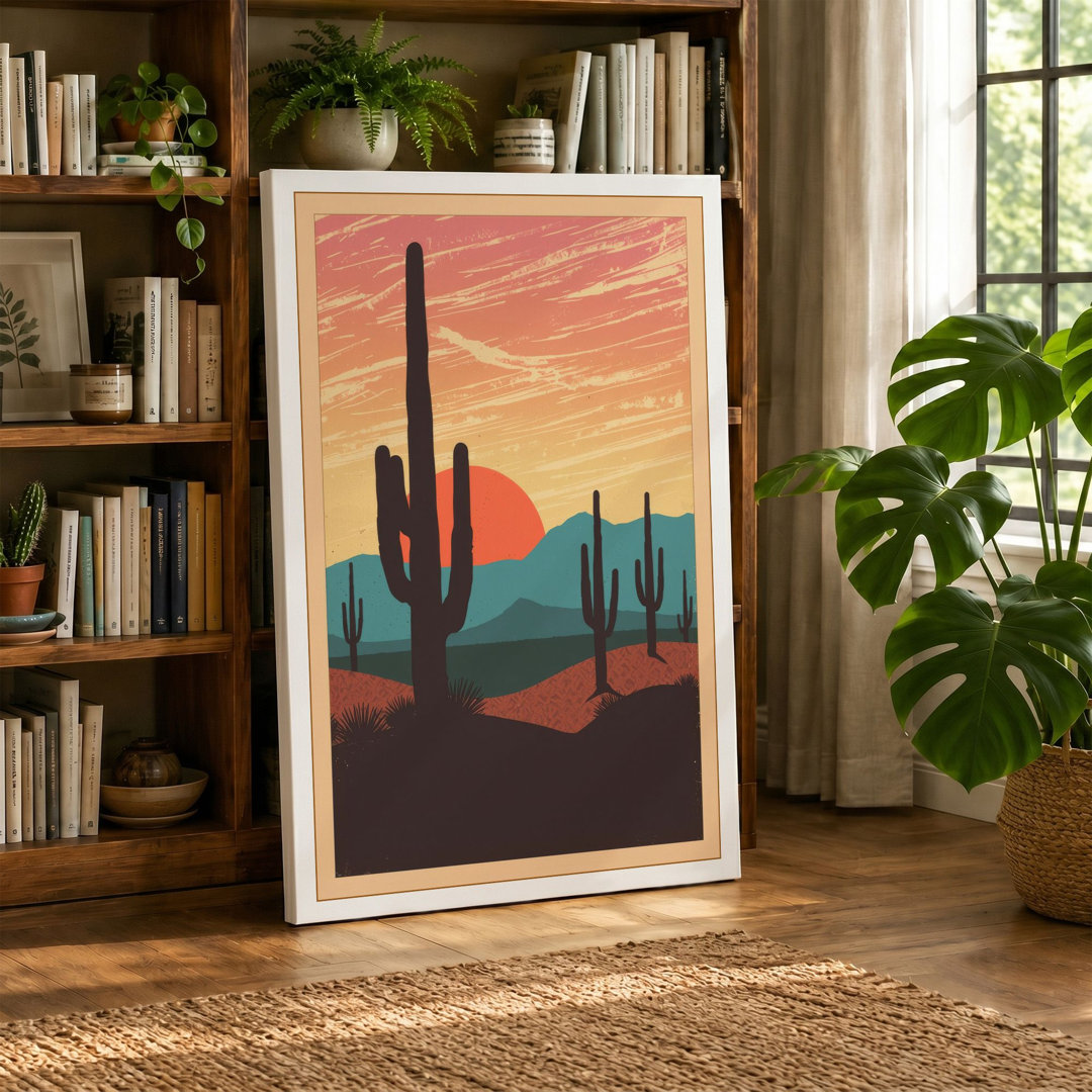 Desert Sunset Rustic - Wrapped Canvas
