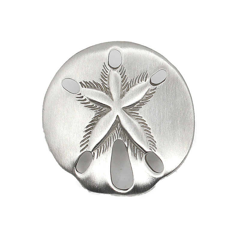 Petit bouton Sand Dollar (ensemble de 2), Nickel brossé, L 1,5 po x l 1,5 po, 2