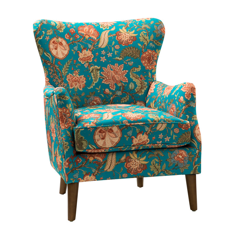 Upholstered Armchair, Teal