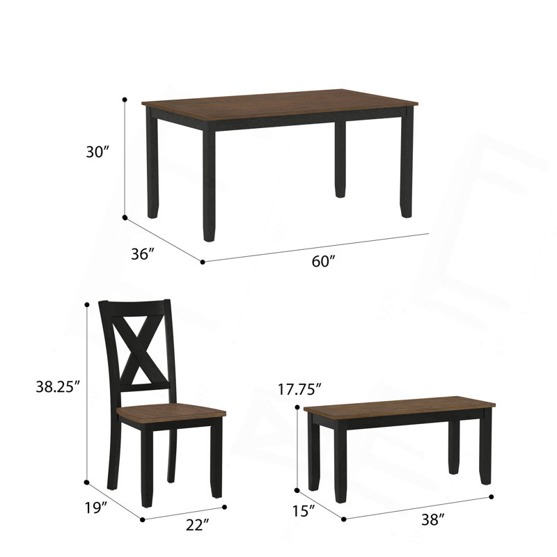Brown 6 Piece Dining Table Set