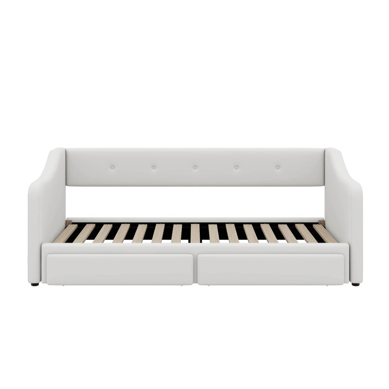 Premium Adjustable Daybed, Transformable From Twin XL To King Size, With Double Storage Containers, Beige