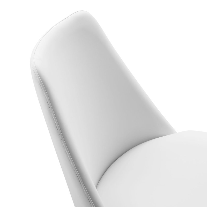 Chaise pivotante en cuir Lippa, Blanc, Blanc