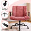   Upholstered High - Back Office Chair With Lumbar Pillow Cross Legged-116142225