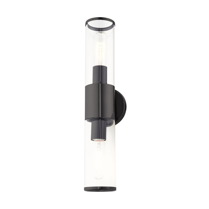 Bancroft Black Chrome 2-Light ADA Vanity with Clear Glass