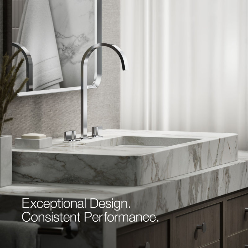 Components Bathroom Sink Spout With Ribbon Design, Polished Chrome