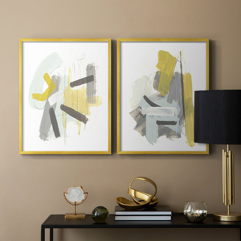Tonal Frequent II - impression encadrée de qualité supérieure - prête à être accrochée - aucun clou requis - aucun clou requis