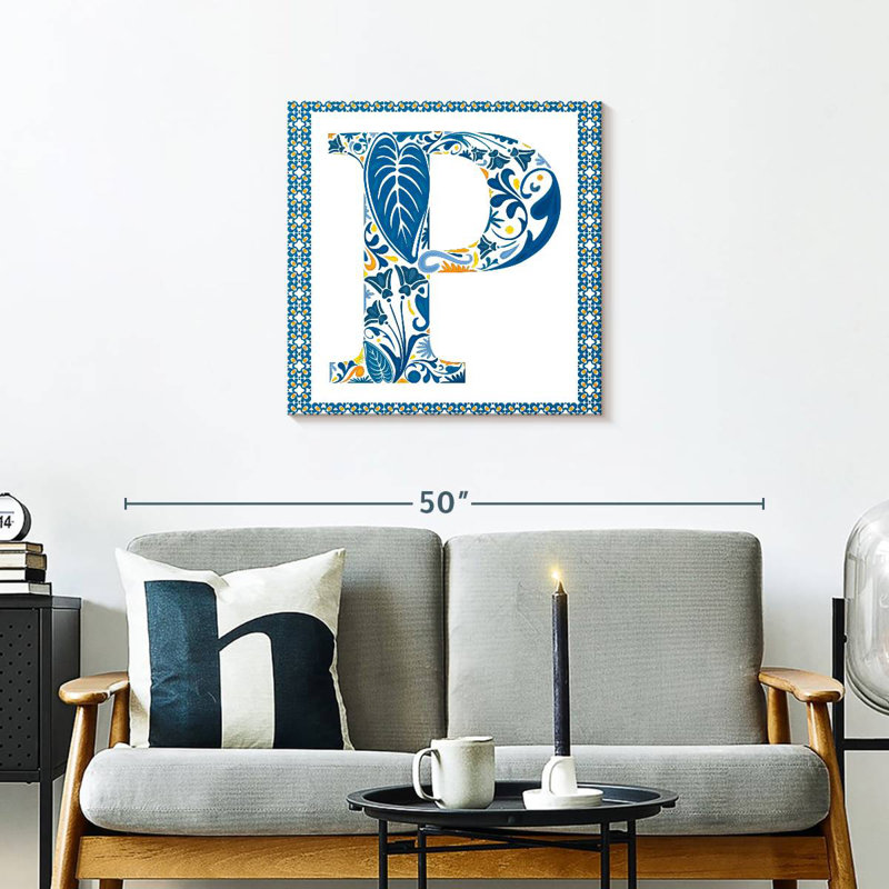 Keiri Floral Pattern Letter P, 24" H x 24" W