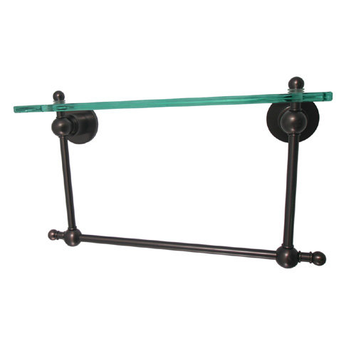 Lera Bracket Shelf with Towel Bar, 22" W x 4" H, Satin Brass