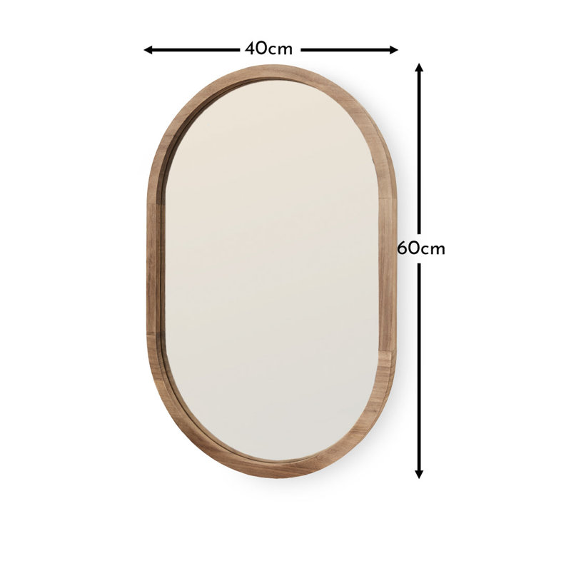 Nickalls Solid Wood Oval Mirror