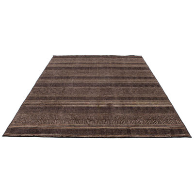 Tapis contemporain brun clair et brun 7 x 9