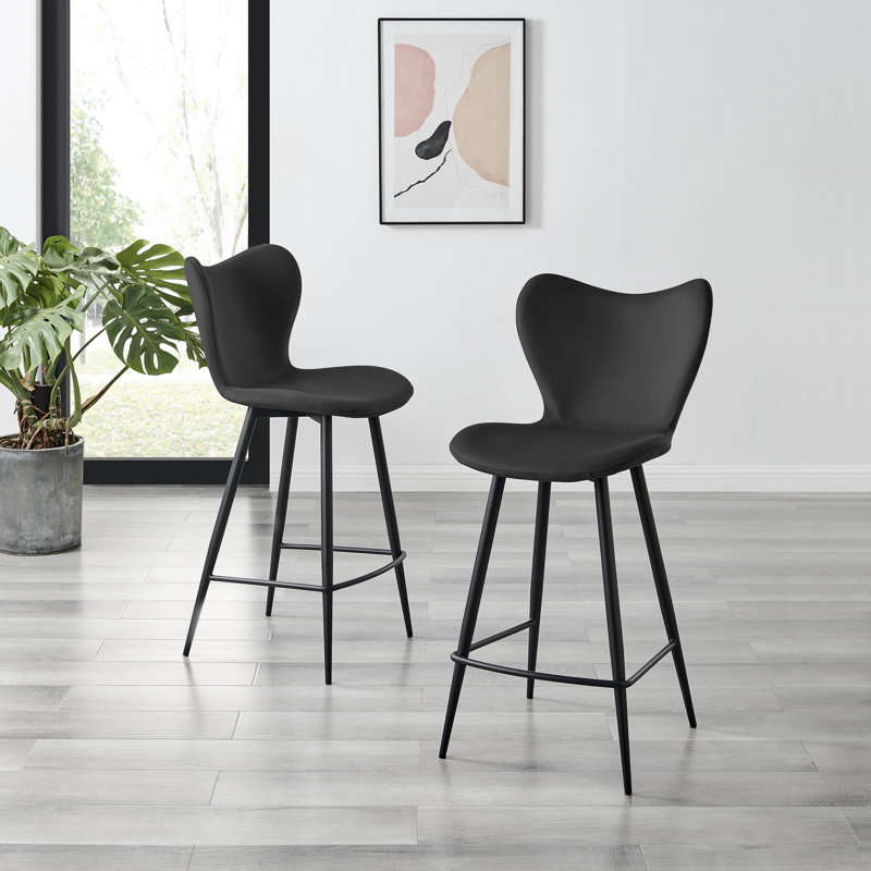 Tabouret de bar Woodcliff, Noir, noir, noir, noir