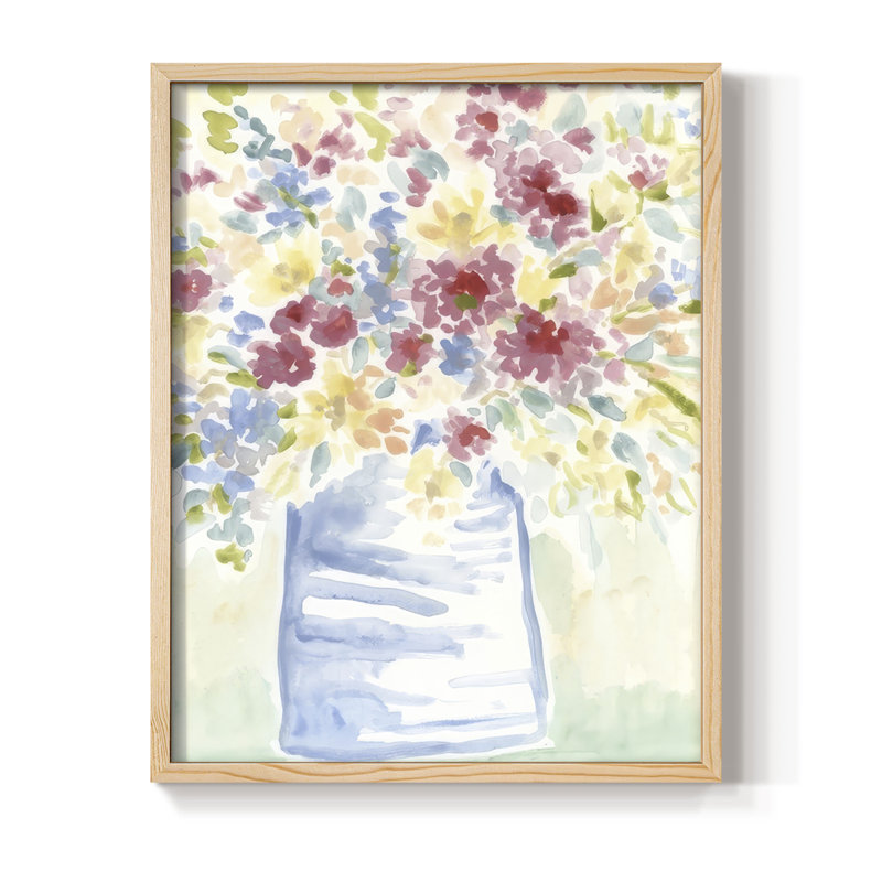 Country Meadow Bouquet II Framed Print - Solid Wood, Naturel, H 11 po x l 9 po