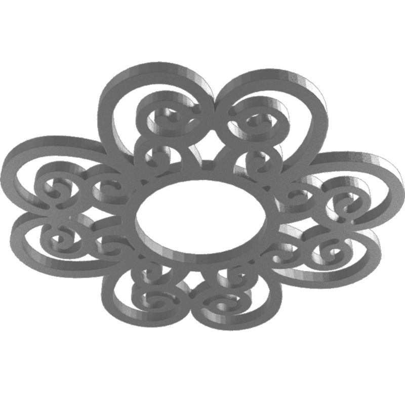 Médaillon de plafond architectural en PVC de 32 po x P 11 po x P 1 po Cohen, Nickel, H 28 po x l 28 po x P 0,75 po