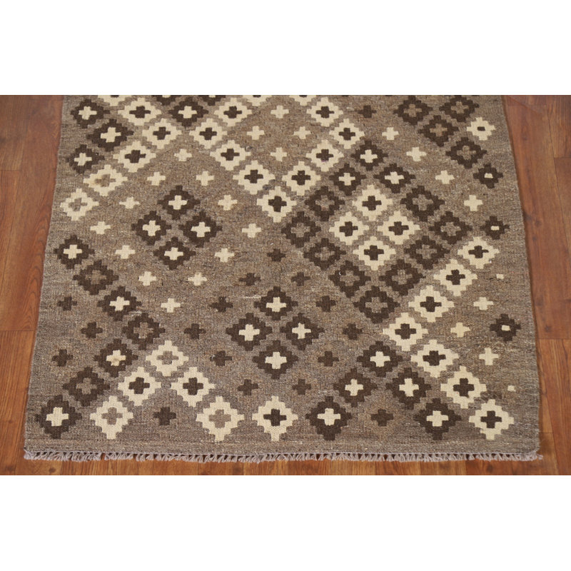 Tapis géométrique à motif oriental kilim 3x5
