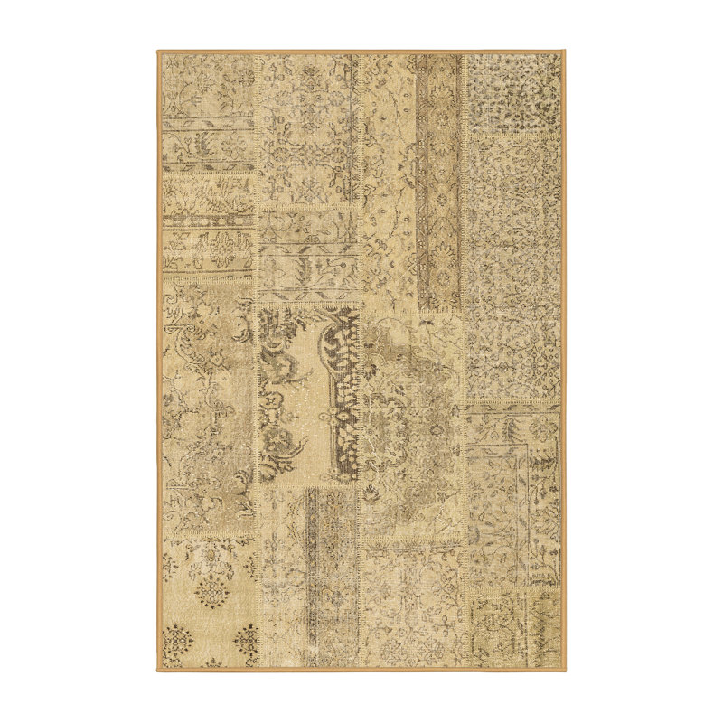 Tapis brun contemporain lavable à la machine 2621, Rectangle 8 pi x 10 pi