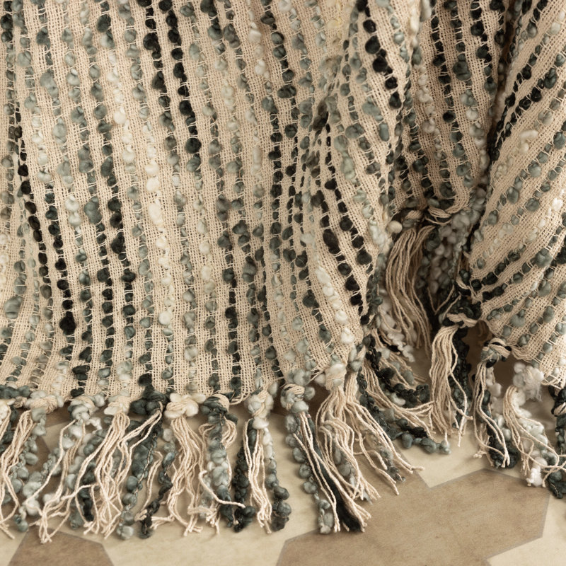 Asche Hand Woven Throw Blanket, Ink