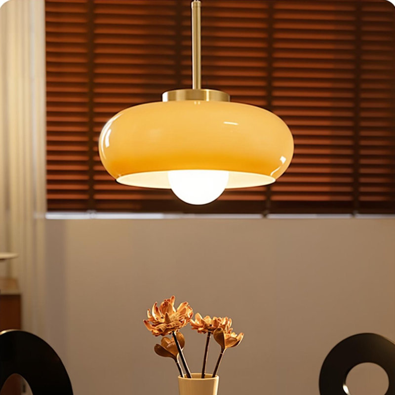 Luminaire suspendu 1 lumière en verre médiéval, H 9,84 po x l 11,02 po x P 11,02 po