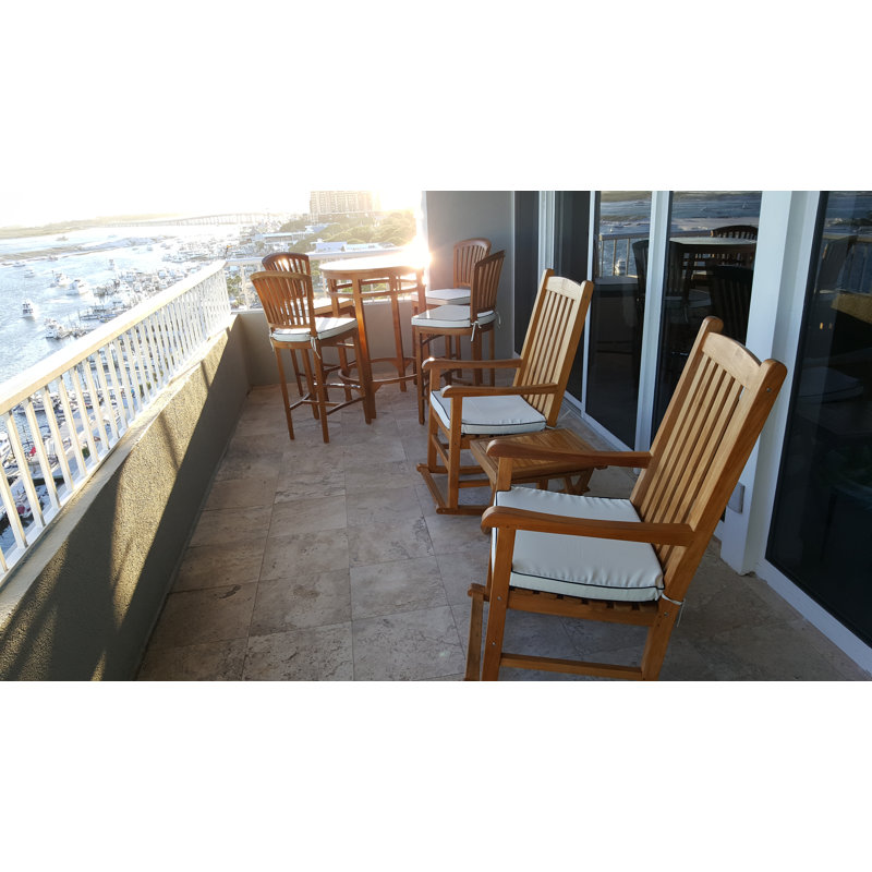 Bauman Outdoor Teak Bar Stool
