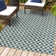 Aimee Traditional Cottage Checkerboard Turquoise/Cream Indoor/Outdoor Rug