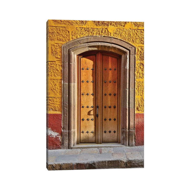 San Miguel De Allende, Mexico. Colourful Buildings and Doorways 1 Piece Wrapped Canvas Wall Art, 20.32 cm H x 30.48 cm W